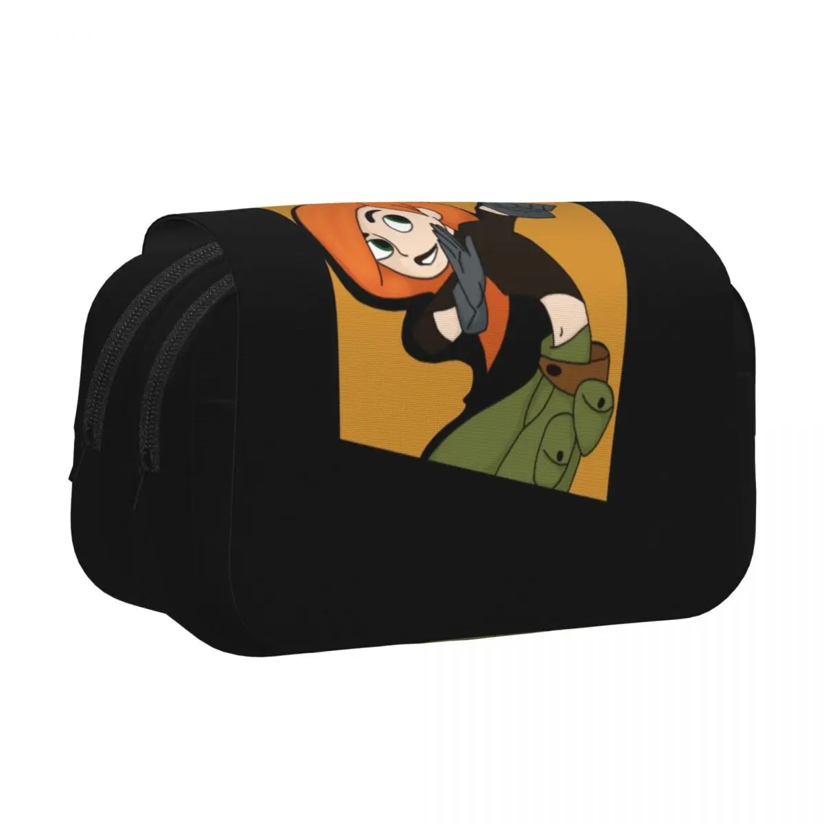 

Пеналы в стиле комиксов Kim Possible, кожаные, с жестким корпусом, большой вместимости, для студентов, в подарок