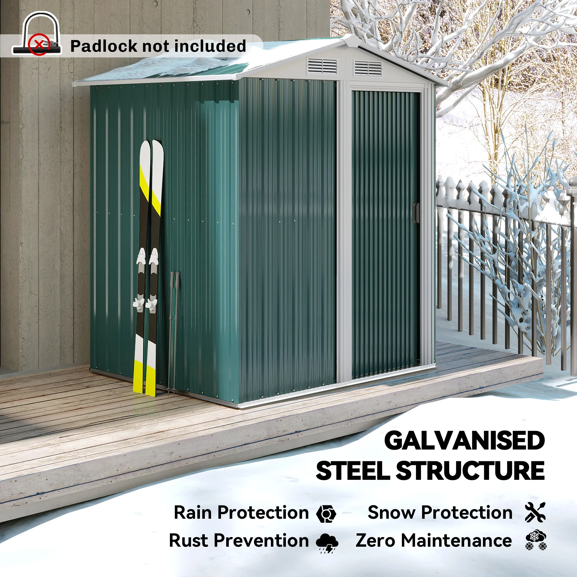 5ft X 4.3ft Outdoor Garden Storage Shed, Tool Storage Shed with Sliding Door