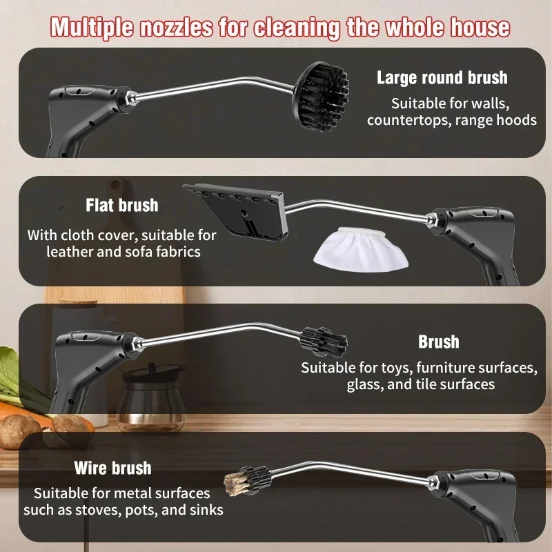 2500W Handheld Steam Cleaner 110V/220V Multifunctional High Temperature Steam Cleaning For Air Conditioner Kitchen Hood Car