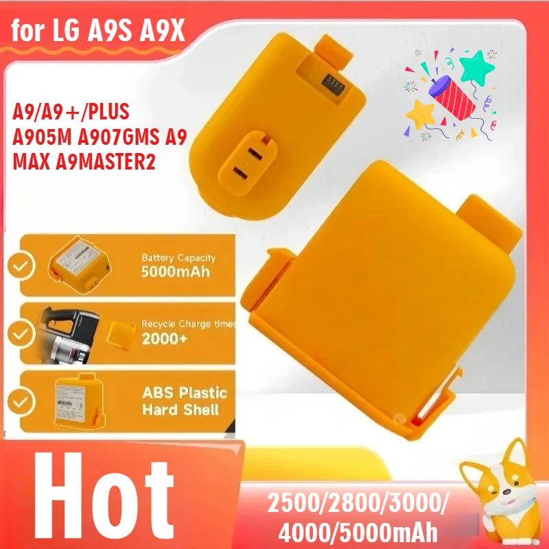 

New Replacement Battery for LG A9S A9X Cordless Vacuum, Model EAC63382216 Pack for LG CordZero Vacuum Cleaner