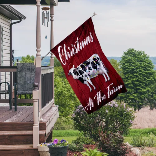 Cow Merry Christmas Flag, Cow Christmas Lights Flag, Funny Cow Xmas Welcome Flag GGP FFL EEN AAL HHM WZZ yyi