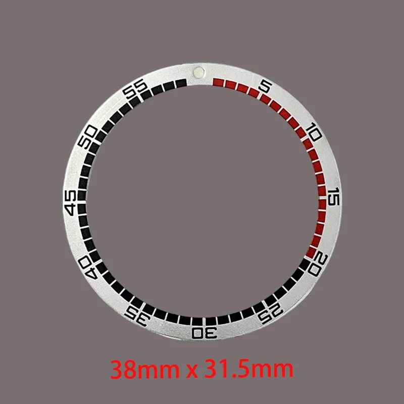 38 mm x 31,5 mm flacher Aluminium-Uhrenlünetten-Einsatzring, passend für SKX007 SKX009 SRPD-Gehäuse, NH36 NH35-Uhrwerk, Herren-Uhrenring, Refit-Teile – Detail 3