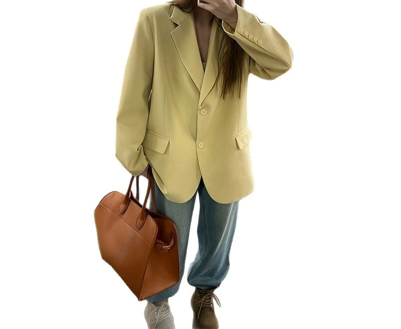 Odzież damska 2025 Summer New Fashion Luźna, codzienna, prosta kurtka z długim rękawem