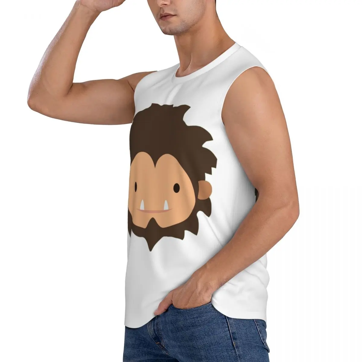 Sneaky Sasquatch Big Head Men Sleeveless Tank Tops Quick Dry Breathable Gym Fitness Running Summer Casual Sport Vest