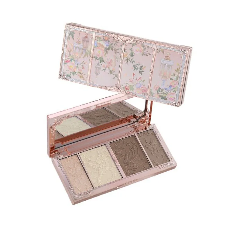 

Flowerknows Makeup Butterfly Bronzers Embossed Highlighters&Contour Palette Face Powder Iluminador Contouring Cream Make Up