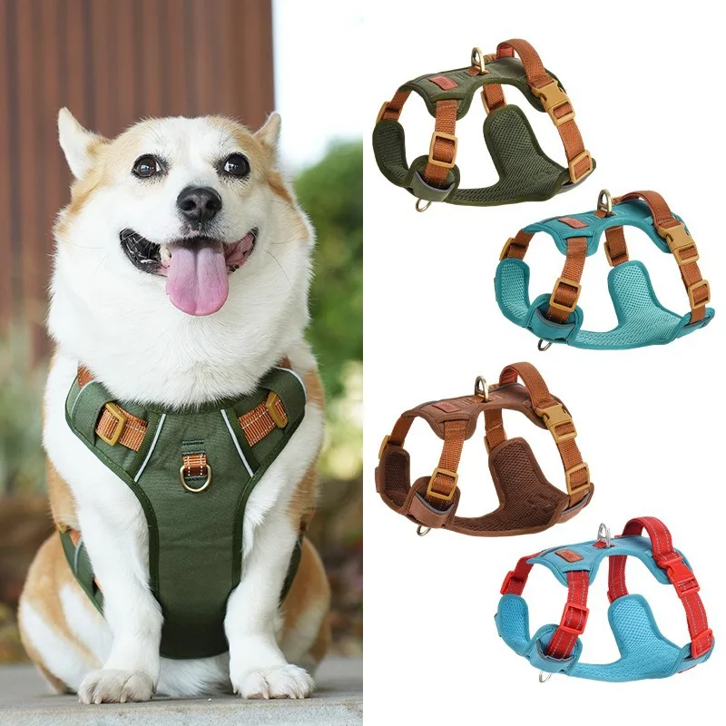 Escape Proof Pet Harness No Pull Reflective Adjustable Soft Padded Pet Vest Service Dog Harness Handle Climbing