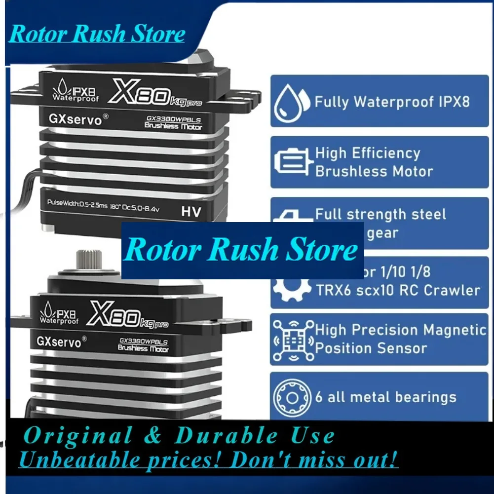 RoRuS80KG Digital Motor All Metal IP67 Waterproof 5.0-8.4V Brushless Motor High Torque For RC Model Car Robot Industrial G