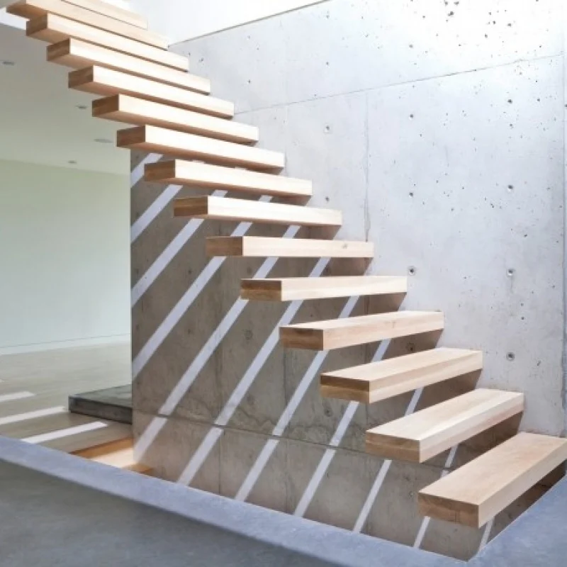 custom.Floating Staircase/hidden Cantilever Stairs/enter Wall Type Stair With Glass Treads or Wood Treads