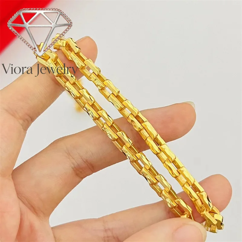 Viora Jewelry Jin Yicheng Jewelry 9999 24K Real Gold Secret Card Four-Party Men's and Women's Necklace Fashion Accessories