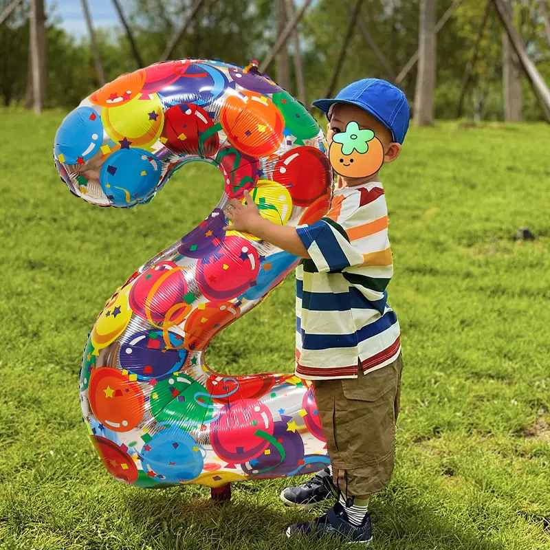 

Oversized Colored Digital Balloons Boys and Girls Children Birthday Party Decoration Atmosphere Photo Props Birthday Party Deco