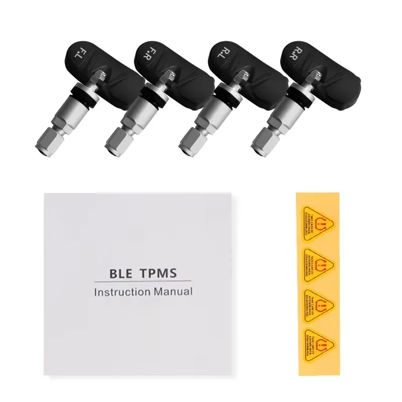 Car Tire Pressure Monitoring System Built-in Sensor Anti-theft Waterproof Ble Car TPMS for Android IOS, with 4 Internal