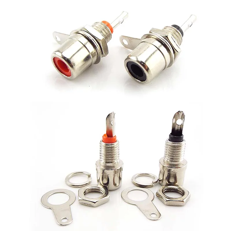 RCA Panel Mount Connector RCA Female Socket RCA Panel Mount Audio Socket Plug Connector Bulkhead Meal Connectors q1