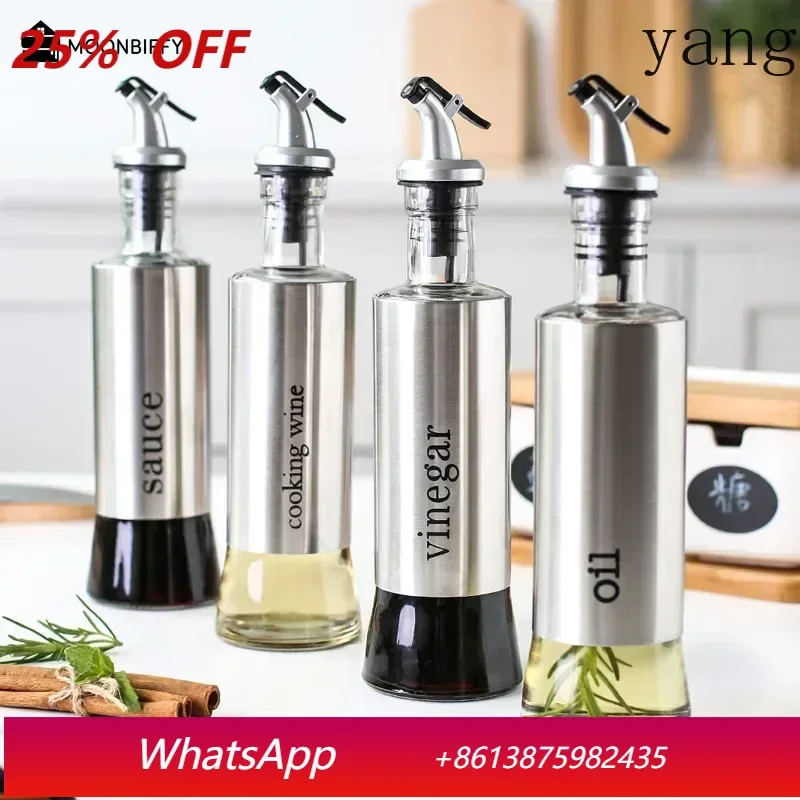 

Stainless Steel Oil Bottle No-drip Bottles Soy Cruet Sauce Vinegar Condiment Dispenser Sturdy Seasoning Jars Kitchen Accessories