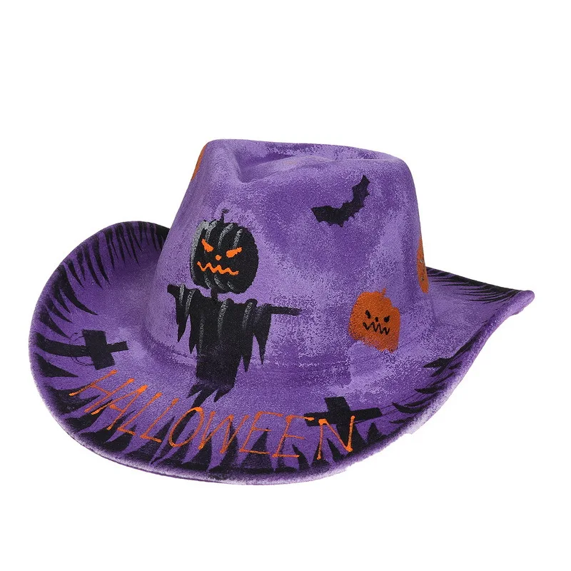 Halloween Hat Party Color Dance Performance Hat New Skull Print Hat