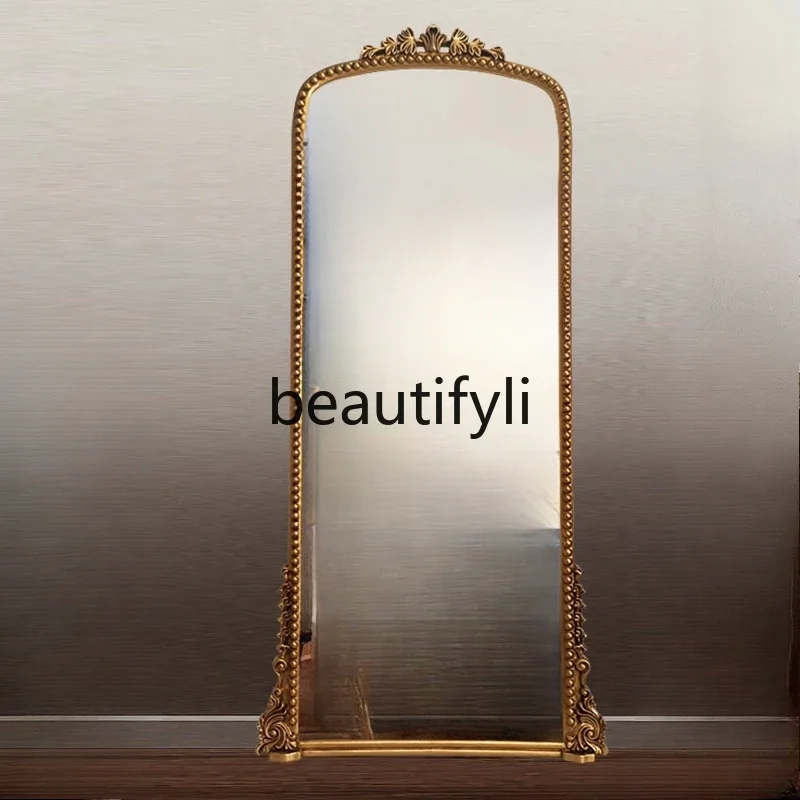 

Neoclassical full-length mirror floor-to-ceiling mirror living room dining room decorative mirror wall hanging background wall