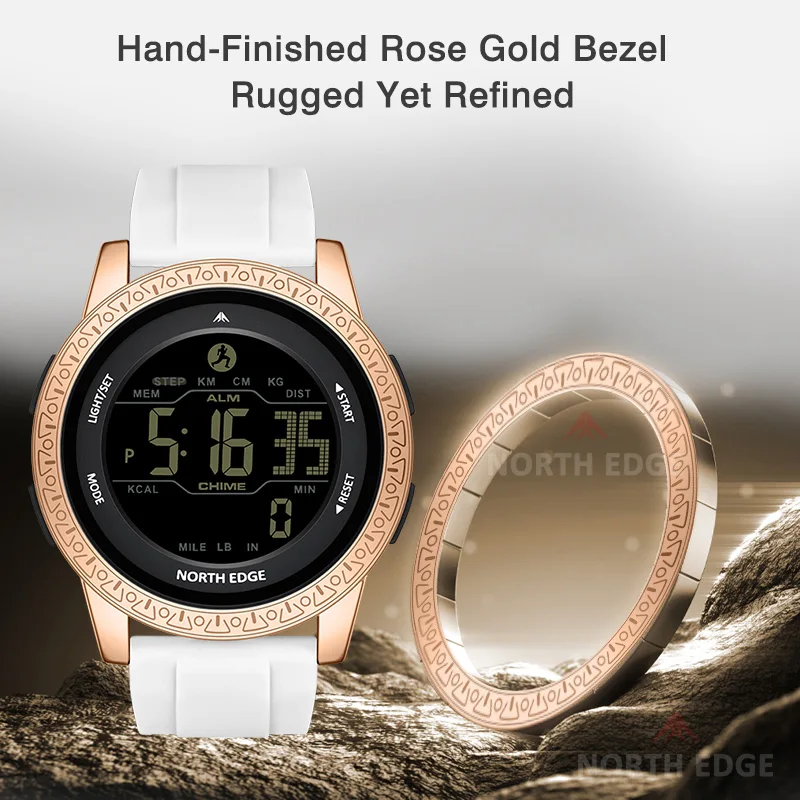 

NORTH EDGE APOLLO New Sports Couple's Watch Countdown Calorie Alarm Clock 50M Waterproof Watches Cycling Wristwatch Reloj Hombre