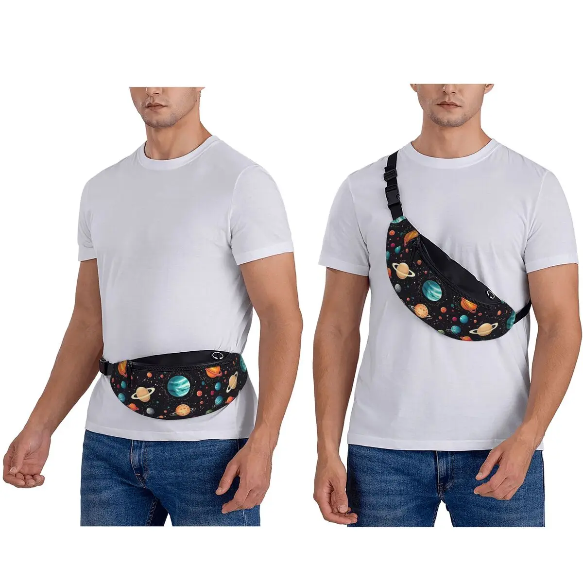 Solar System Space Planets Universe Waist Bag for Women Men Crossbody Fanny Pack Running Phone Money Pouch