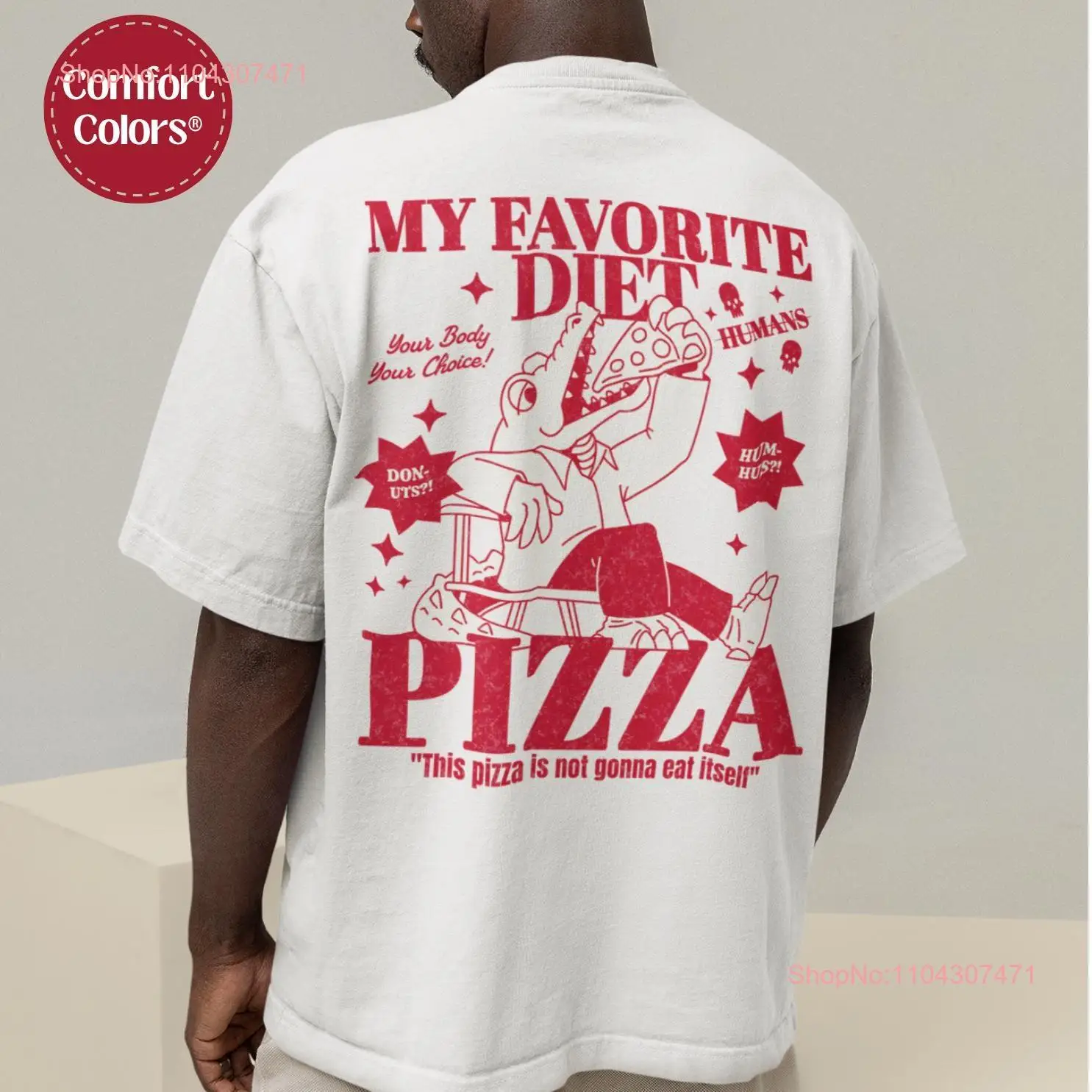 My Favorite Diet is Pizza Comfort Colors T Shirt Italy Print Funny Food Retro for Dad Boyfriend Best Friend