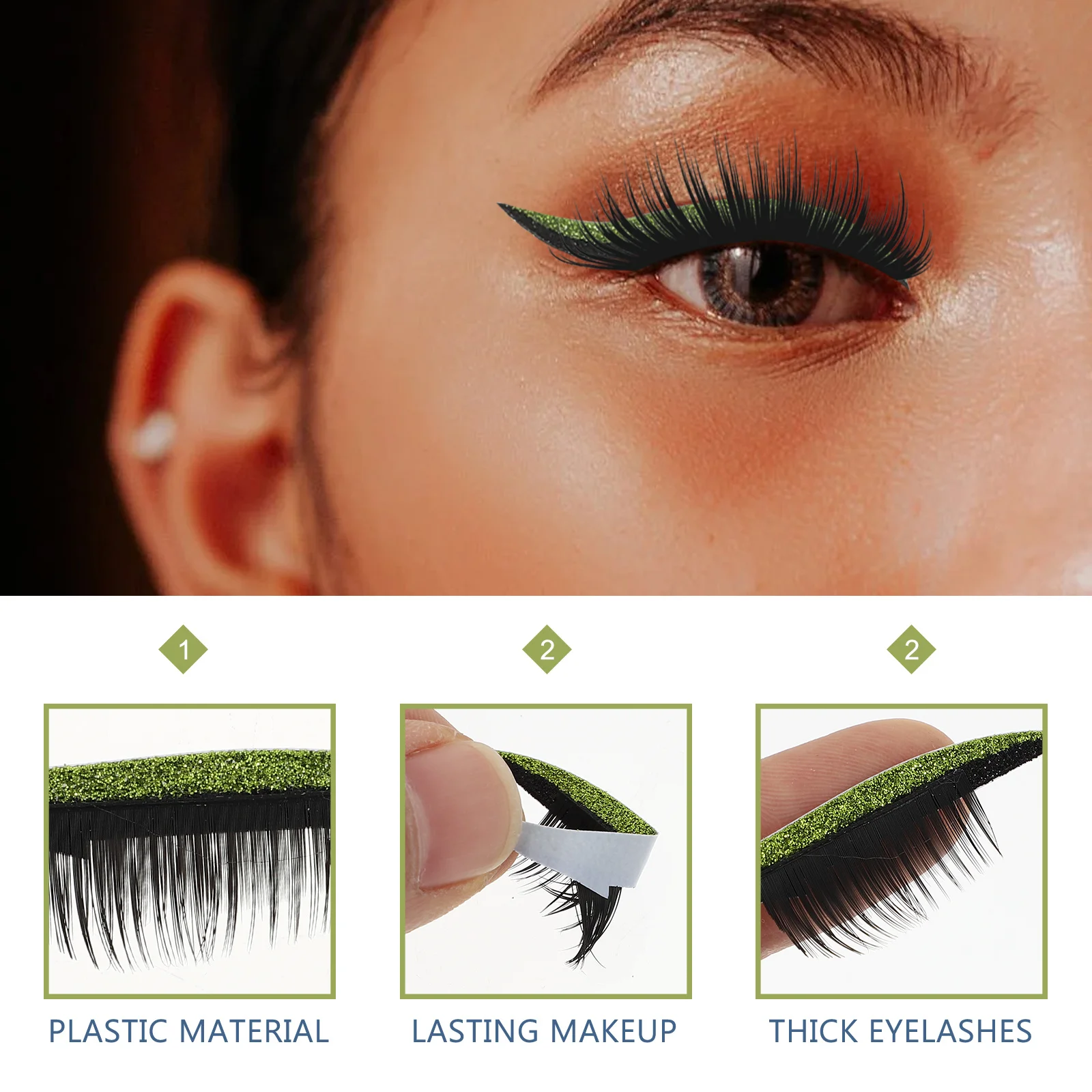 

Eyeliner Sticker For False Eyelashes Shiny Eye Line Strip Adhesive Waterproof Makeup Tool Tape Decal Cosplay Party Use