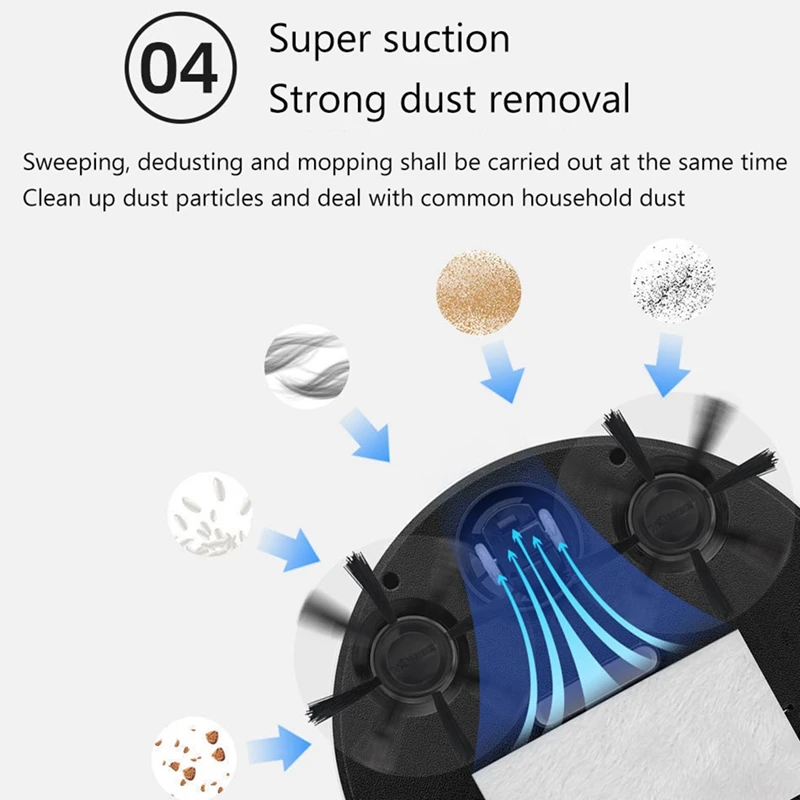 Robotic Vacuum Intelligent Low Noise Floor Sweeper Dust Catcher Carpet Cleaner