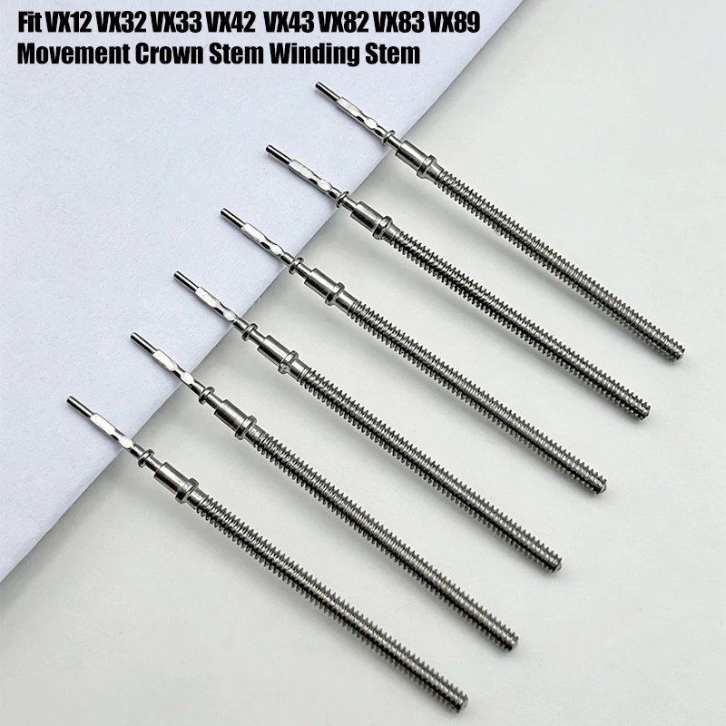 For VX12 VX32 VX33 VX42 VX43 VX82 VX83 VX89 Movement Steel Crown Stem Watch Winding Stem Repair Parts Components