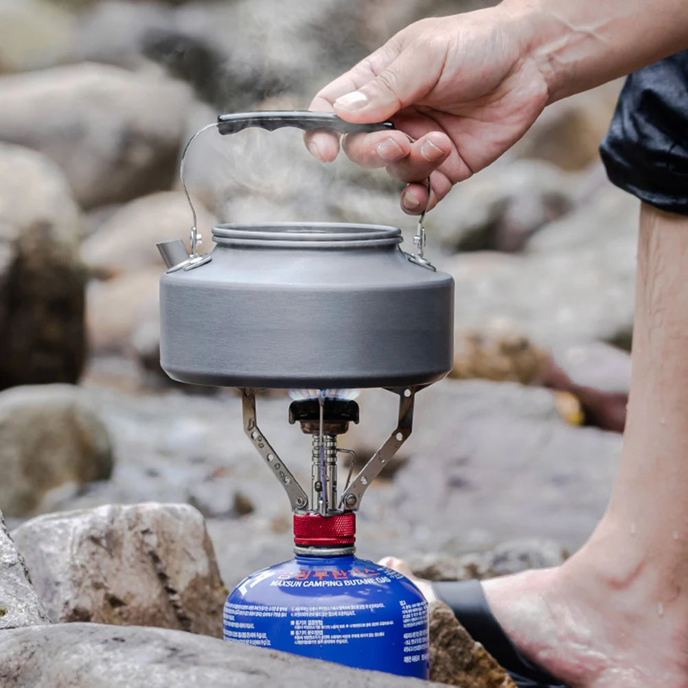 

Portable 1.1L Tea Kettle Outdoor Stove Pot Boiling Water Tea Kettle For Outdoor Lightweight Compact Size Picnic Travel