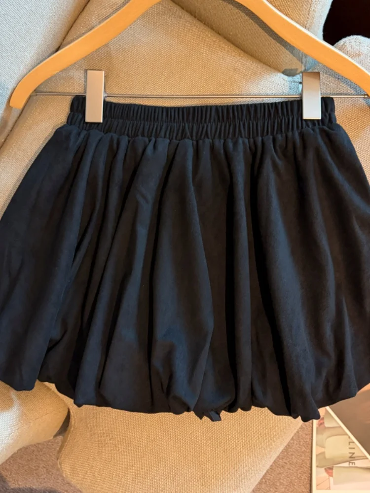 High Waist Korean Style Pleated Skirt Women's Summer A-Line Short Skirt Self-Keeping Flower Bud Half-length Skirt