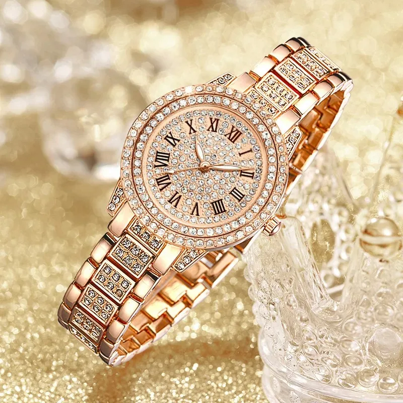 Women\'s Luxury Crystal Exquisite Wristwatch Quartz Relogio Feminino Casual Ladies Watches Clock Montre Femme Mujer Female Saati