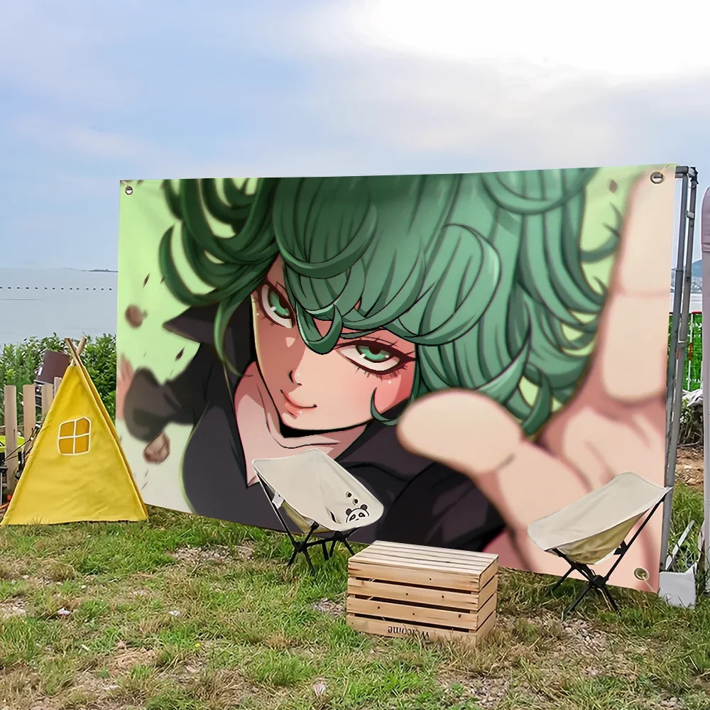 flag O-One For Picnic Party Art Punch Man Home Anime S-Saitama Tatsumaki Decoration Outdoor Camping Banner