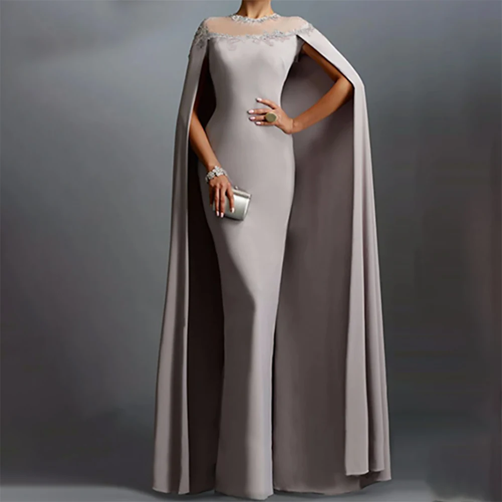 

Elegant Evening Dresses Sleeveless Straight Lace Applique Prom Party Gowns Full Sleeves Formal Banquet Cocktail Attire