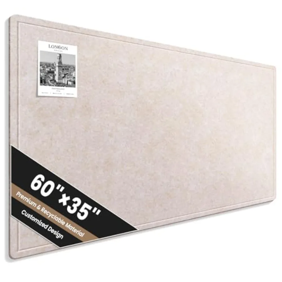 

Large Bulletin Board 60 X 35 Inches Felt Cork Board with 40 Pushpins Foldable Felt Notice Pin Board Photo Display Board with Se