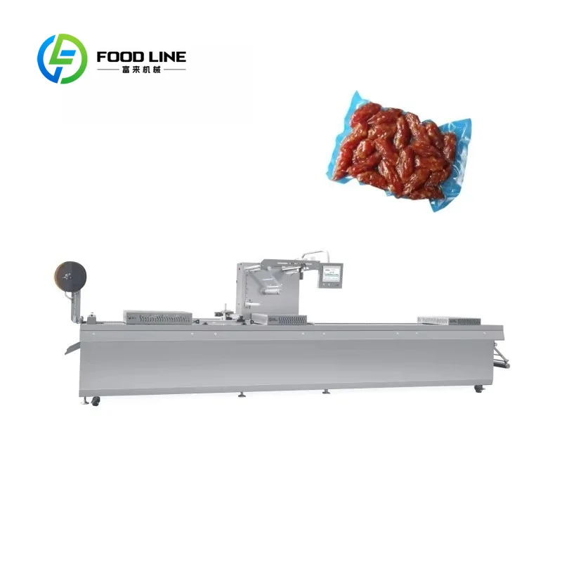 Machine d'emballage sous vide thermoformante automatique 380V haute productivité pour fabricants de produits alimentaires (poisson, bœuf séché, œufs, boulettes de viande)