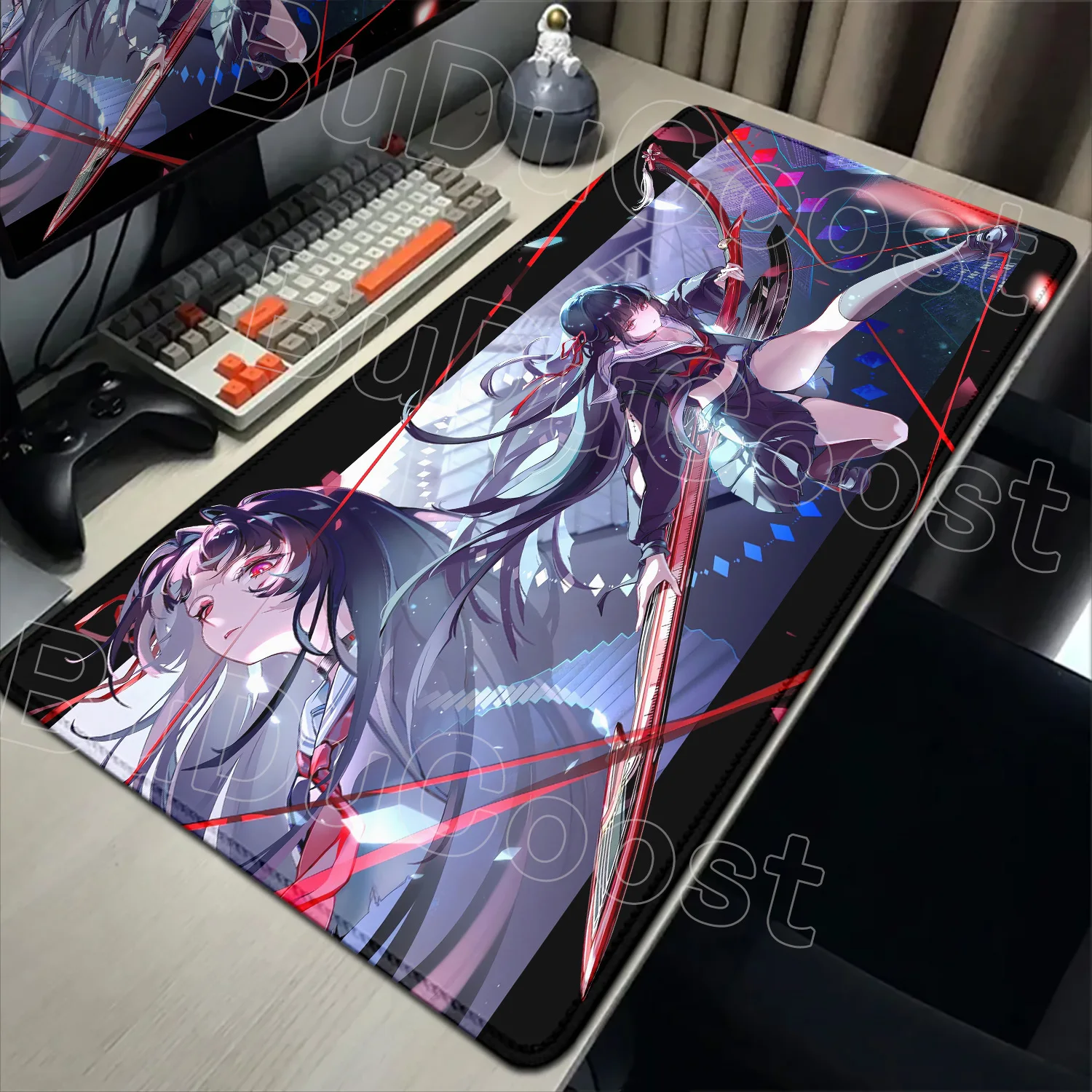 2026 New Wallpaper Kawaii Chisa Mousepad Gaming Wuthering Waves Cute Anime Girl Mouse Pad 900x400mm Computer Rubber Keyboard Mat