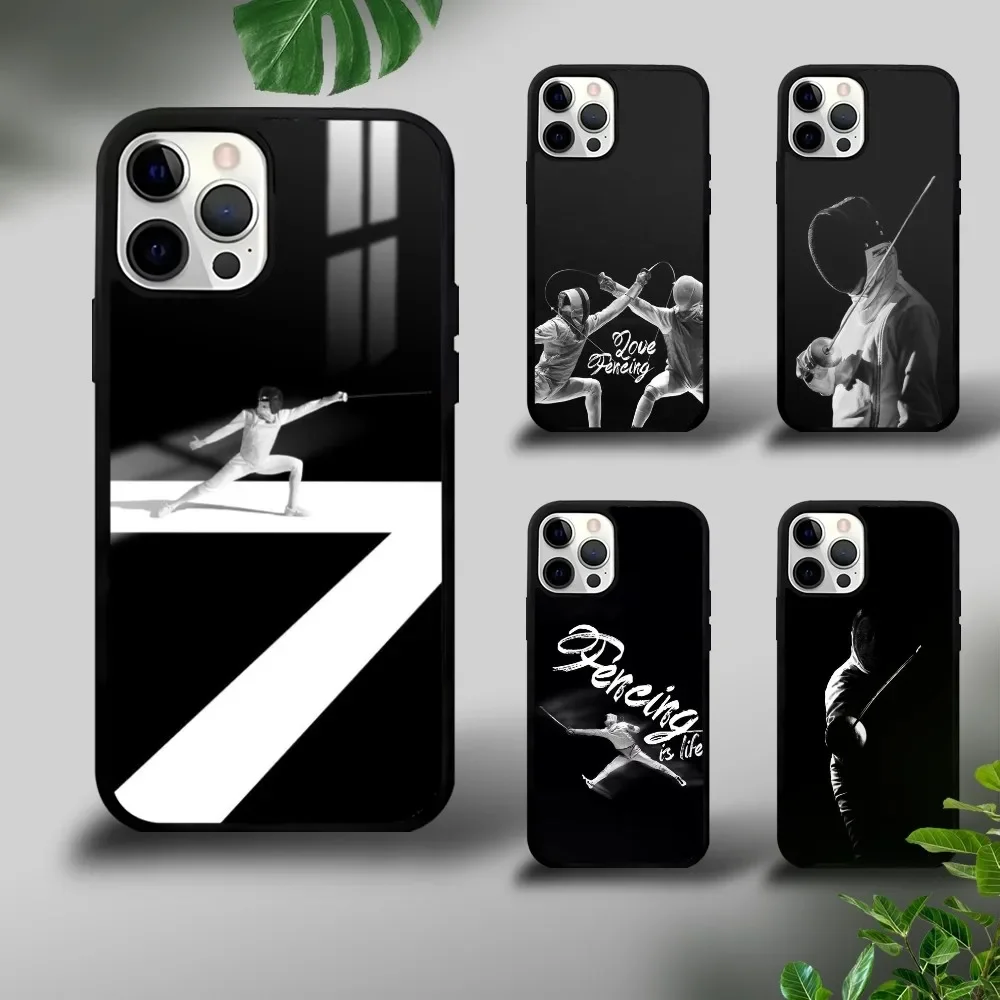 

Fencing Sport Phone Case For iPhone 16 15 14 13 12 11 Pro Xs Max Mini Plus Celulares Hard Funda Dropshipping