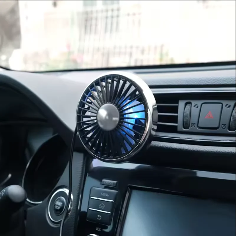 F301A Creative Light Small Fan USB 3 Speed Car Cold Air Fan Portable Air Conditioner for Car 12V 24V