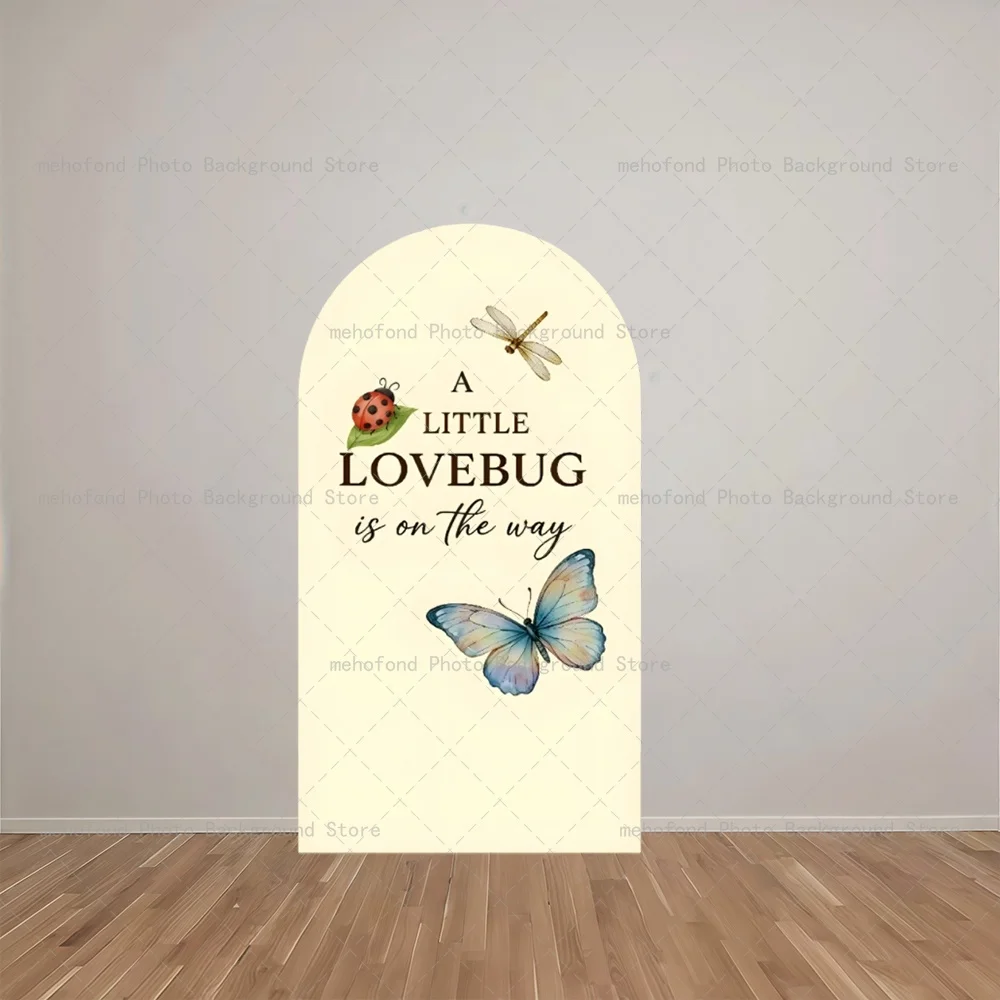 Mehofond Arch Backdrop Fresh And Healing Flowers Spring Scent Butterfly Ladybug Dragonfly Baby Shower Decor Studio Background