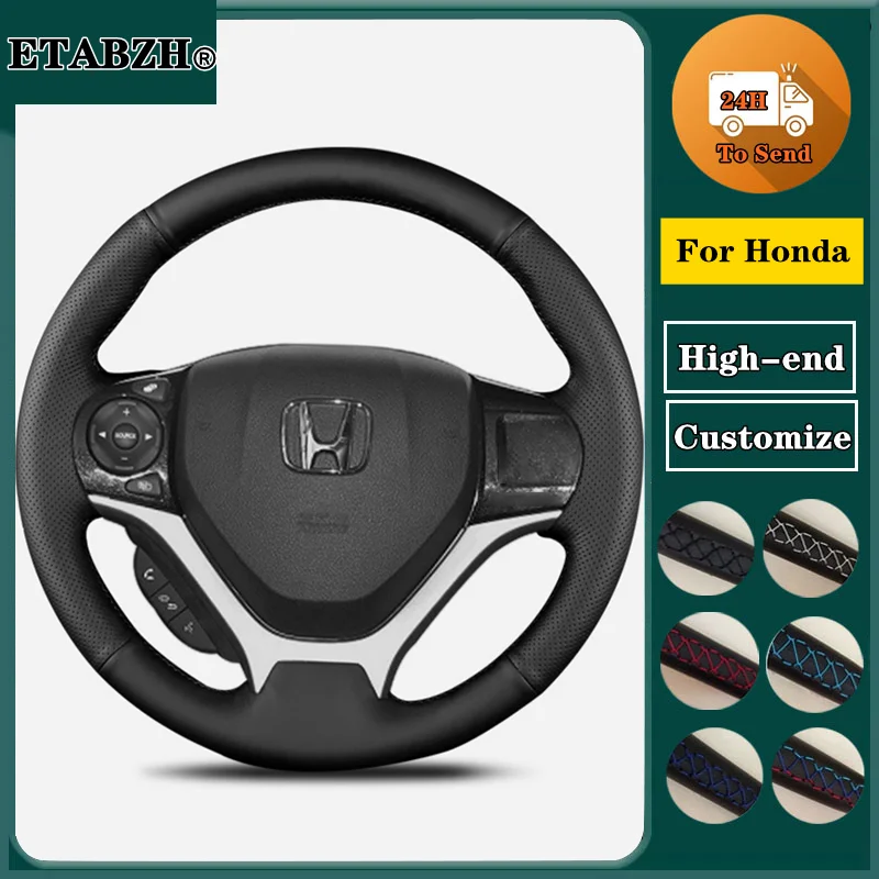 

Braid Car Steering Wheel Cover For Honda Civic Civic 9 2012-2015 Customize Microfiber Leather Steering Wrap Car Accessories