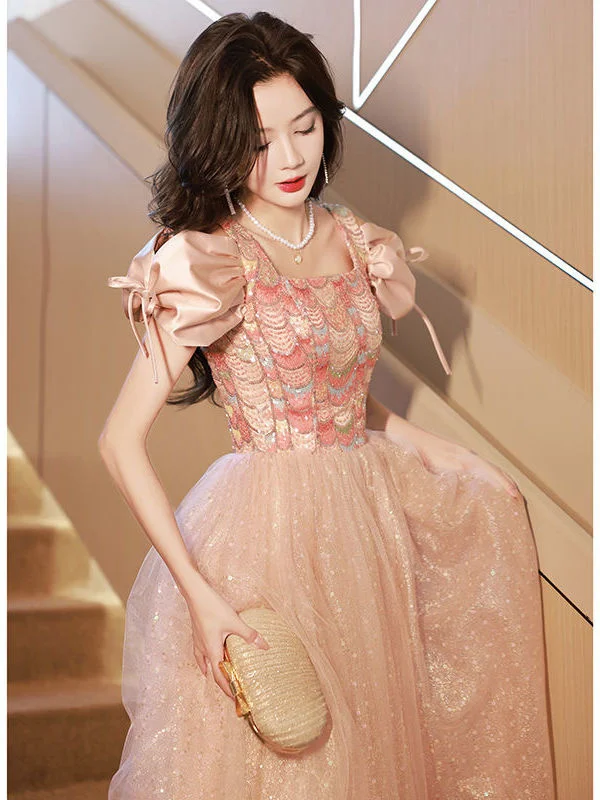 Pink Evening Gown 2023 New Summer Annual French Princess Long Dresses For Women 90s Vintage Elegant Chic Gift Fairy Party Dress