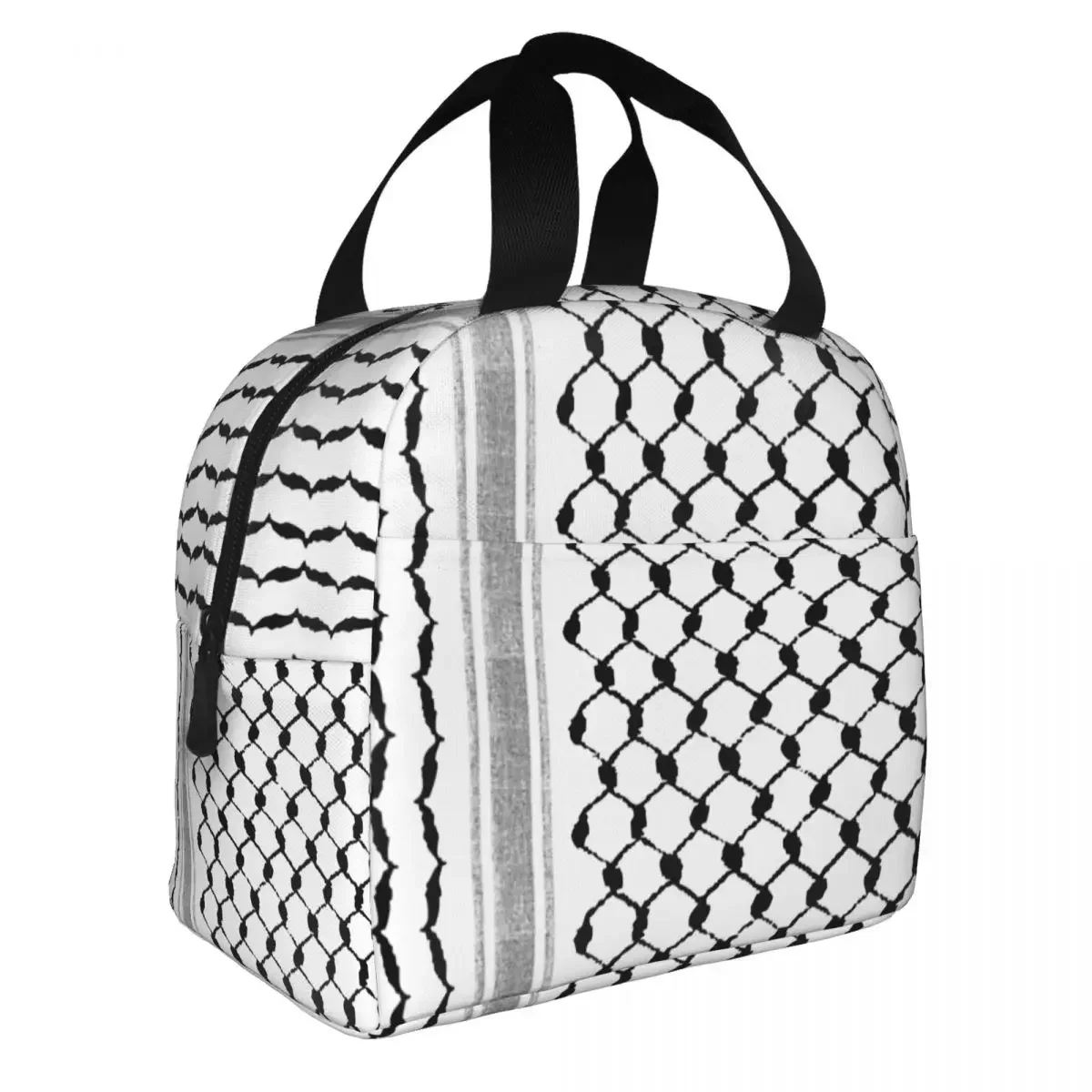 Palestinian Hatta Kufiya Folk Pattern Insulated Lunch Bags Thermal Bag Meal Container Leakproof Tote Lunch Box Food Handbags