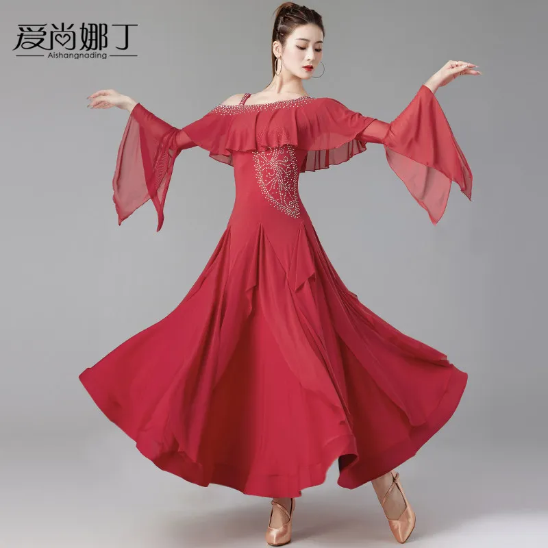 

2026 Modern Dance Dress New National Standard Waltz Dance Professional Competition Performance Dress 7194