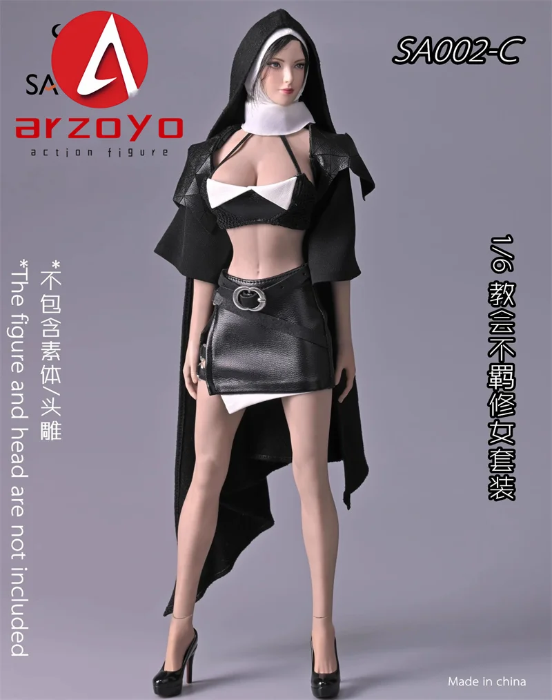 SA Toys SA002 1/6 Church Sisters Tube Top Skirt Dress Long Cloak Clothes Set Model Fit 12'' Female Action Figure Body