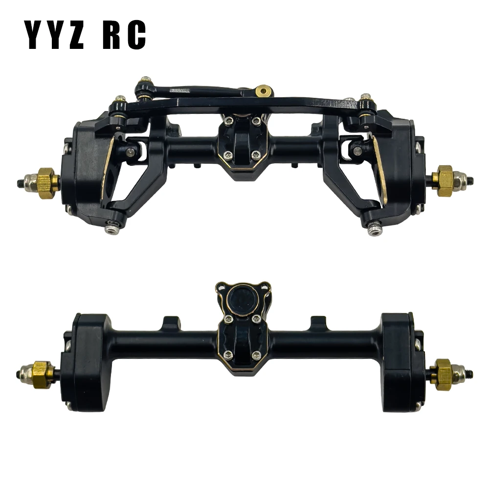 Wytrzymały Metal mosiądz Portal przedni tylna oś metalowy do osiowego Scx24 części zamienne zdalnego sterowania akcesoria zdalnie sterowany samochód