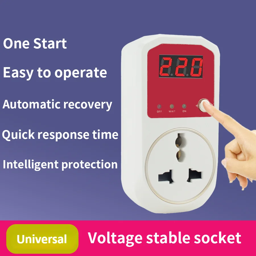 Automatic voltage protector socket AC100-240V 13A power surge protector UK Plug socket voltage safe refrigerator protection 220V