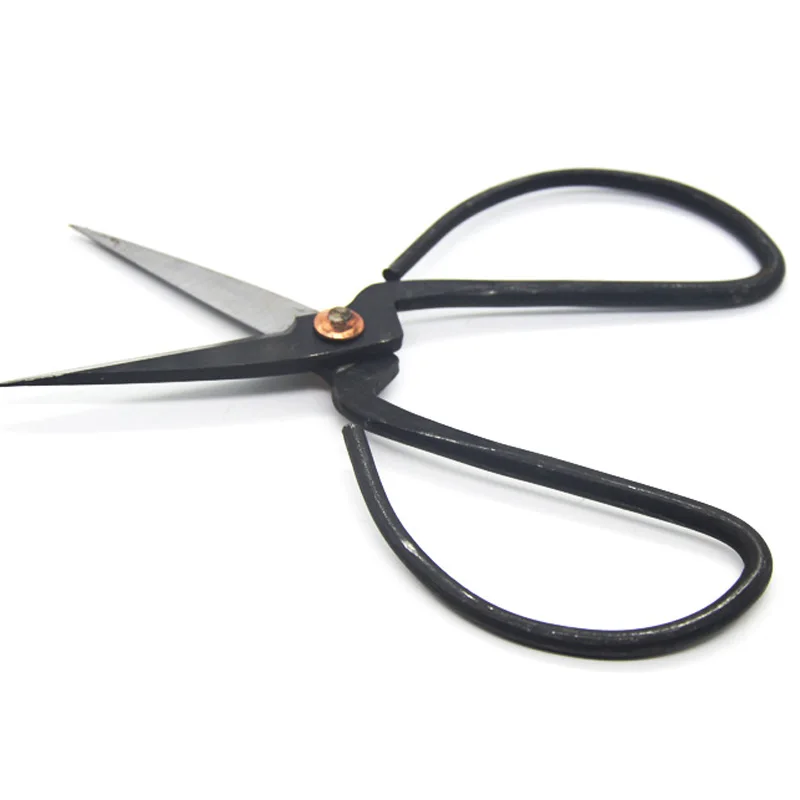 Handmade carbon steel forged black scissors flange gardening scissors 190mm length