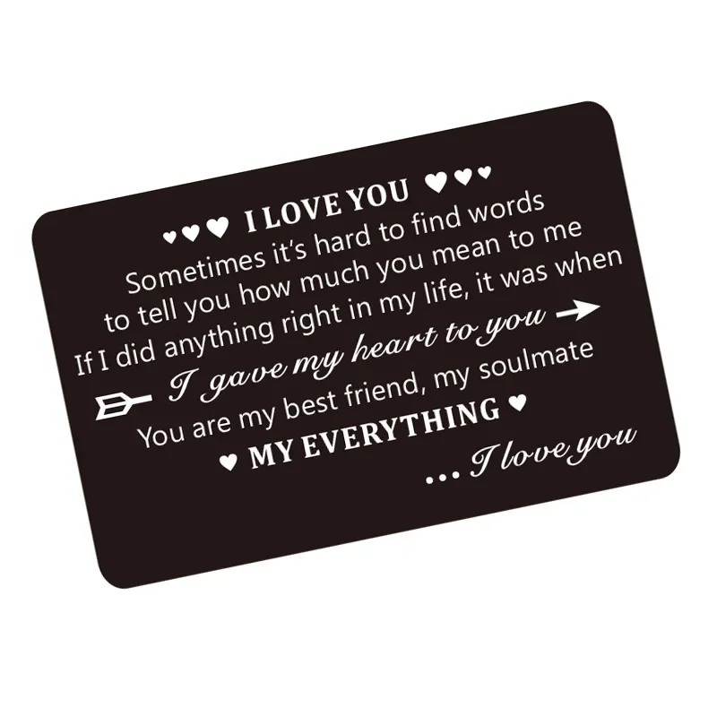 Иногда важко в кошельке, подкладке из металлического алюминиевого листа, визитная карточка с гравировкой на заказ, памятный подарок на День святого Валентина