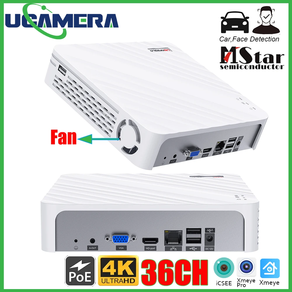 USAFEQLO H.265 Max 4K Output CCTV NVR Face Detection 9CH 10CH 16CH 32CH 4K Security Video Recorder Motion Detect P2P Onvif XMEYE