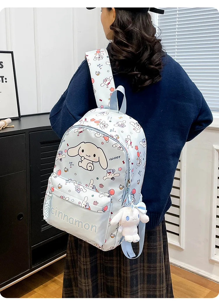 Mochila escolar MINISO de moda, bolso bonito de dibujos animados, bolsa de viaje ligera y duradera para niñas, mochila impermeable para niños