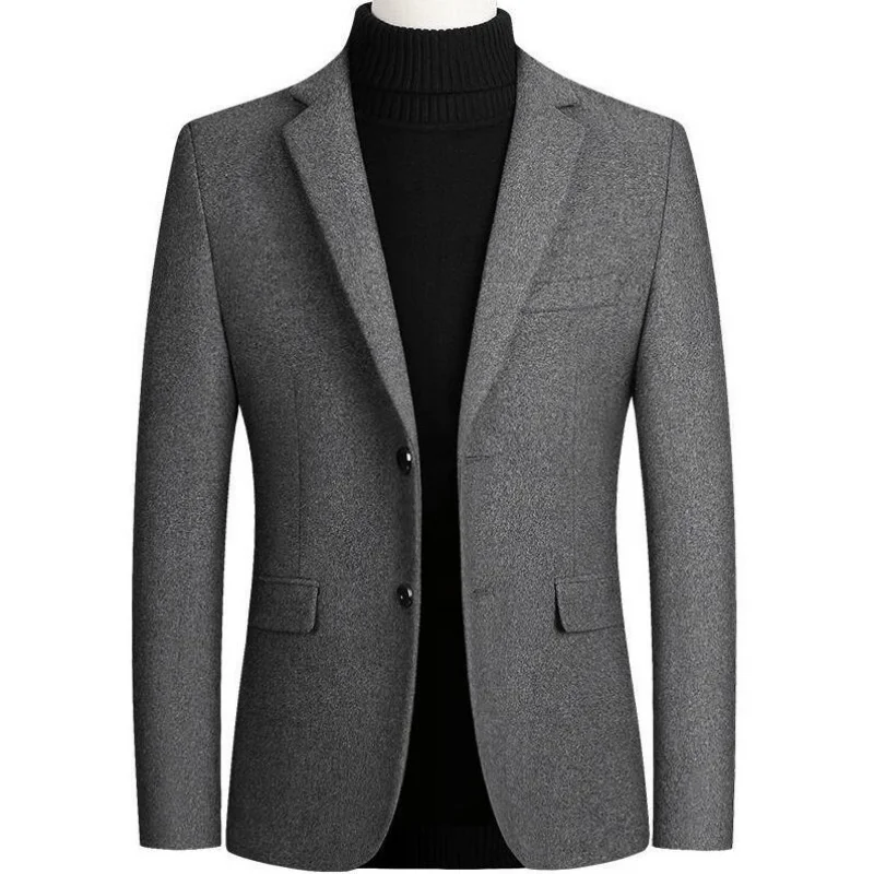 

Business Casual Wool Blazer Men 2025 Autumn and Winter New Solid Men Blazer Regular Fit Long Sleeve Blazers for Men