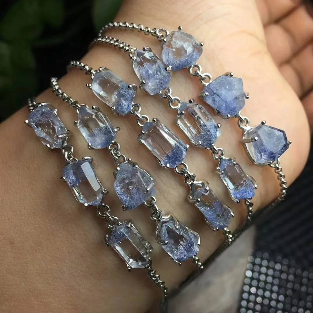 Unit One Bracelet 925 Silver With High Quality Natural Dumortierite Crystal Healing Random Bracelet For Jewelry Gift