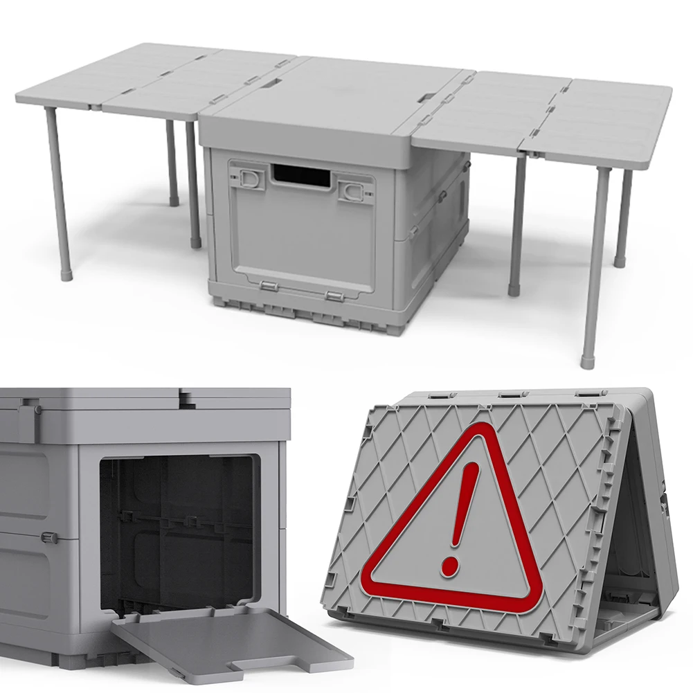 

Trunk Organizer with Folding Table Multi-Function Plastic Organizer Box Food Organizer Container Outdoor Camping Equipment